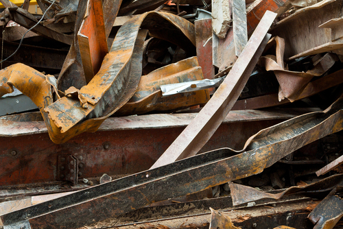 Old steels girders that will be recycled