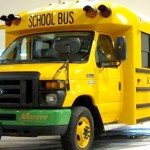 The Trans Tech/Motiv SST-e all-electric school bus can save a school district about 16 gallons of fuel a day, or around $11,000, over a year. Photo credit: PRNewsFoto/Motiv Power Systems