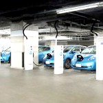 Nissan recently finished a field test to see if a new system could power an office building from the LEAF electric vehicle's battery. Photo credit: Nissan