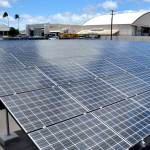 Solar panels form part of the Renewable Hydrogen Fueling and Production Station on Joint Base Pearl Harbor-Hickam in Hawaii. Photo credit: U.S. Navy/Flickr Creative Commons