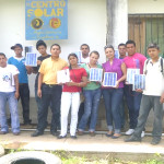 Grupo Fenix, a consortium that helps small communities with the use of renewable energy, taught Sabana Grande villagers how to solder together discarded solar cells they received from some large photovoltaic manufacturers to make solar PV panels, up to 60 watts in size. Photo credit: Grupo Fenix